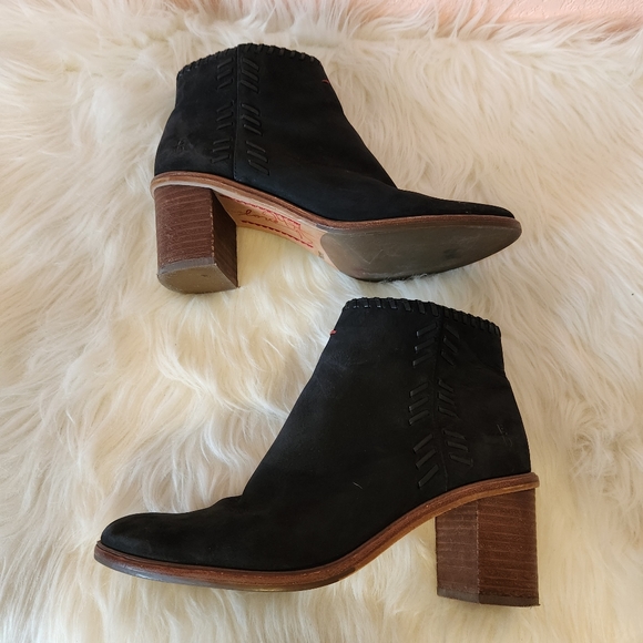 ED Ellen Degeneres Black Leather Nubuck Susumu Ankle Boots - Picture 6 of 8